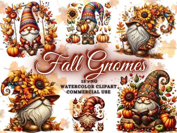 Adorable Autumn Gnomes Clipart for Creative Projects