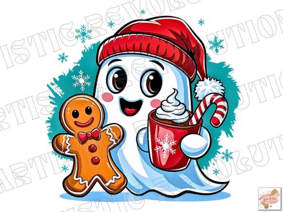 Adorable Christmas Ghost PNG for Creative Projects