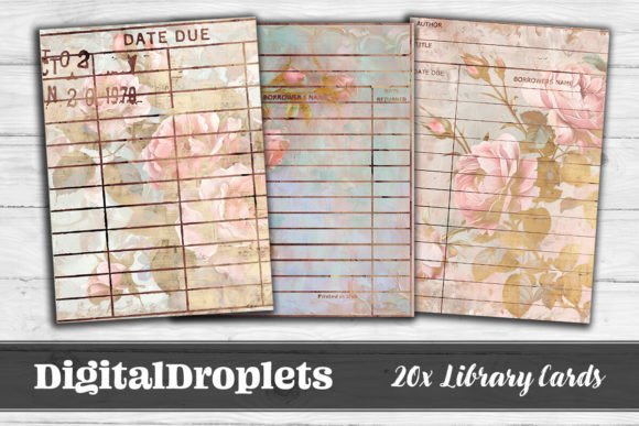 Big Floral Library Cards Vol.1: Blending Vintage Charm with Modern Design