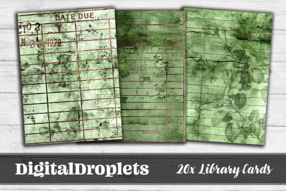 Big Floral Library Cards Vol.8: Blending Botanical Charm with Vintage Paper