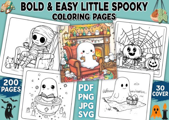 Bold Easy Little Spooky Coloring Book
