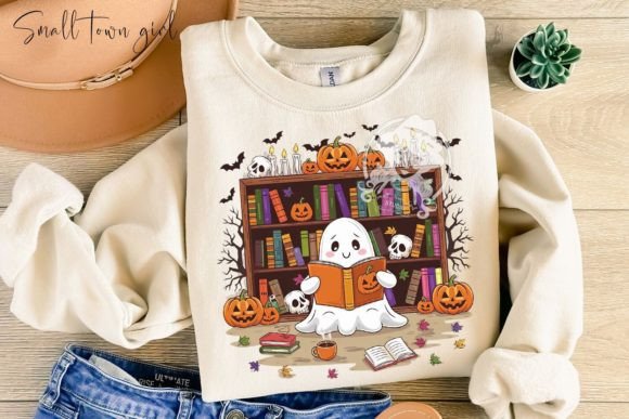 Ghost Pumpkin Bookworm PNG: A Whimsical Design Asset
