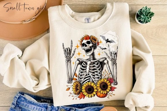 Halloween Fall Skeleton Sunflower Png: A Designer's Take