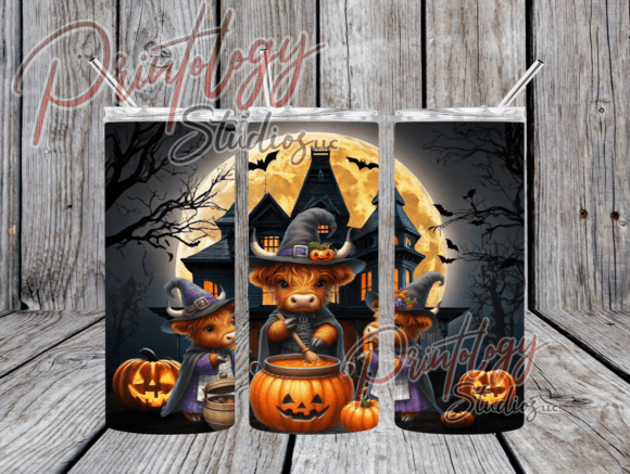 Halloween Haunted House Cow Tumbler Wrap: A Designer's Take on This Quirky Asset