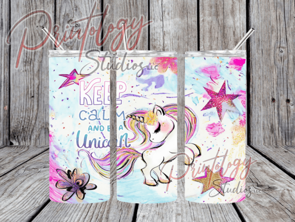 Keep Calm Unicorn 20oz Tumbler Wrap: A Vibrant Design Asset