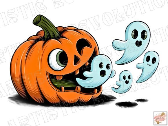 Spooky-Cute Design Assets: Halloween Pumpkin Png and Ghost Clipart