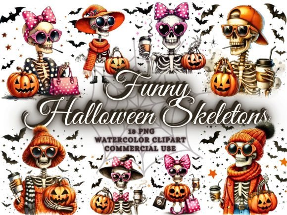 Spooky Style with a Twist: Funny Halloween Clipart - Skeleton Png