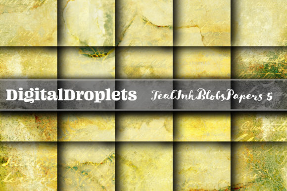 Teal Ink Blobs Vol. 5: A Designer's Guide to Artistic Digital Papers