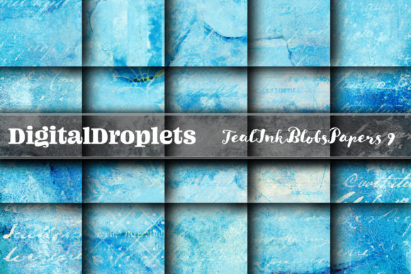Teal Ink Blobs Vol. 9: Elevate Your Creative Projects