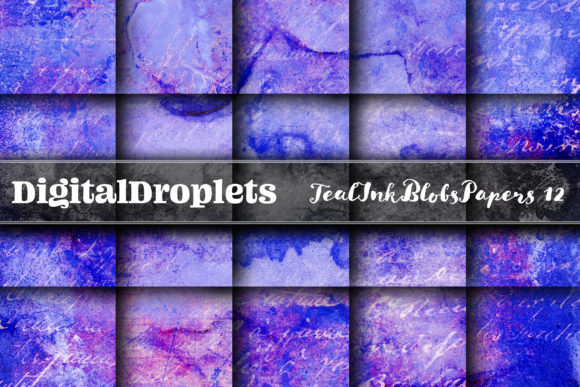 Unlocking Creative Depth with Teal Ink Blobs Vol. 12